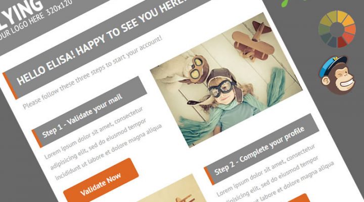 Flying Welcome Message Email Newsletter Template